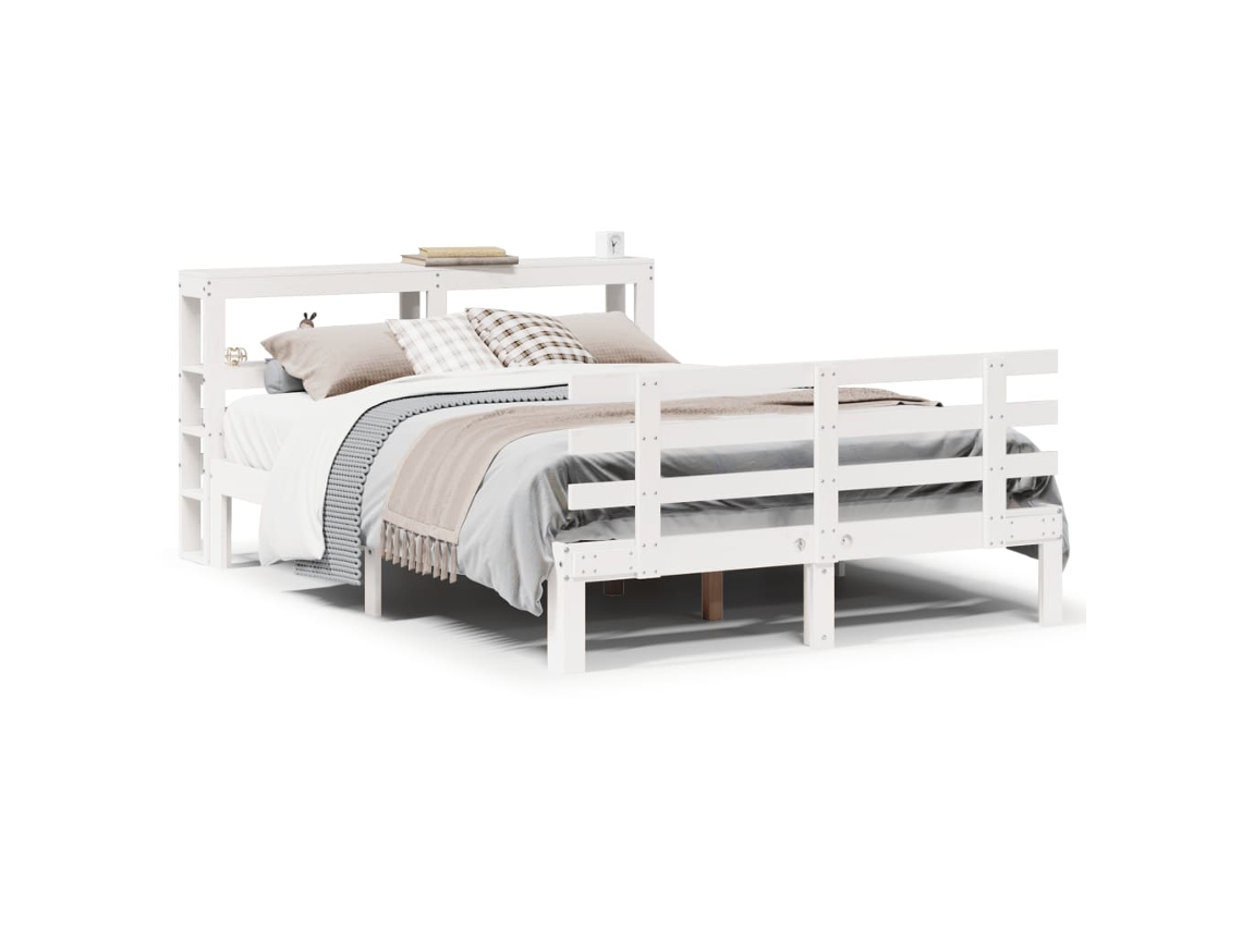 Maison Exclusive - Estructura De Cama Con Cabecero Sin Colchón Blanco 160x200 Cm