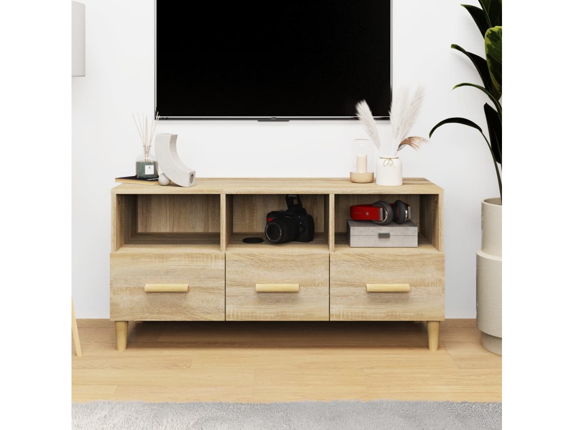 Mueble P/ Armario Tv 102X36X50 Cm Madera Procesada Color Roble Sonoma