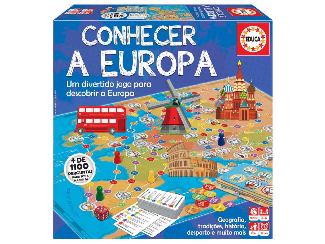 Juego Educativo EDUCA Conocer Europa PT (Edad Mínima: 8 Años - 27 x 27 x 8 cm)