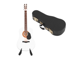 Rebe-adorno De Guitarra Miniatura De Madeira Exquisita Com Suporte E Caixa De Armazenamento Para Sala E Quarto