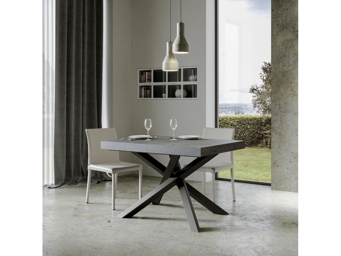 Mesa extensible 90x130/234 cm Volantis Premium Cemento estructura Antracita ITAMOBY