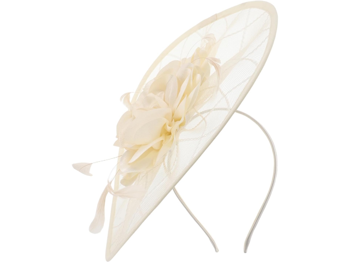 Tiara Feminina Fascinante Com Penas E Detalhe Em Rede, Acessório Para Cabelo Ideal Para Casamentos.
