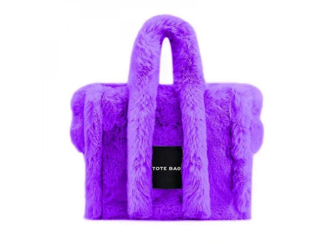 Bolso De Felpa Para Mujer, Bolso Tote Mullido De Alta Calidad Estilo Y2k Para Invierno, Bolso Tote Elegante Con Gran Capacidad.