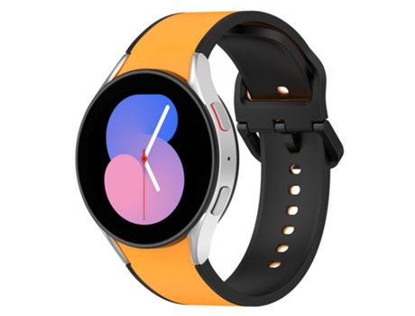 Correa de Silicona color dual para Samsung Galaxy Watch 5 40mm/44mm/Watch 5 Pro 45mm/Watch4 40mm/44mm - amarillo/negro
