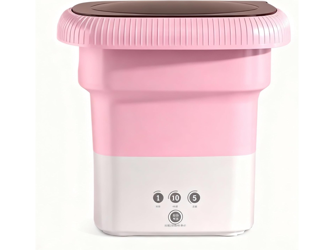 Lavadora automática mini plegable Sfushos de 6 l (rosa Sakura, luz azul de alto par, estándar europeo)