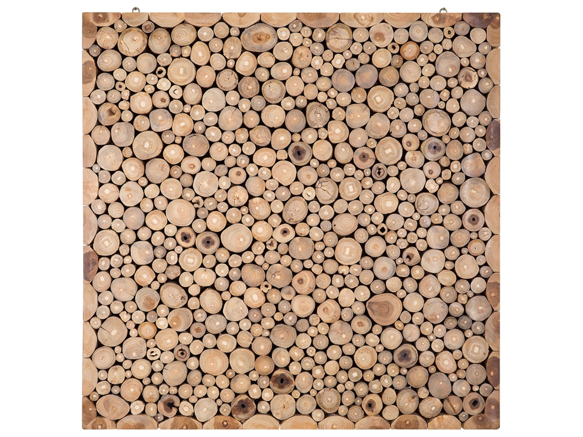 Decoración de pared BELIANI Twig de Madera de teca Madera clara 85x6x85