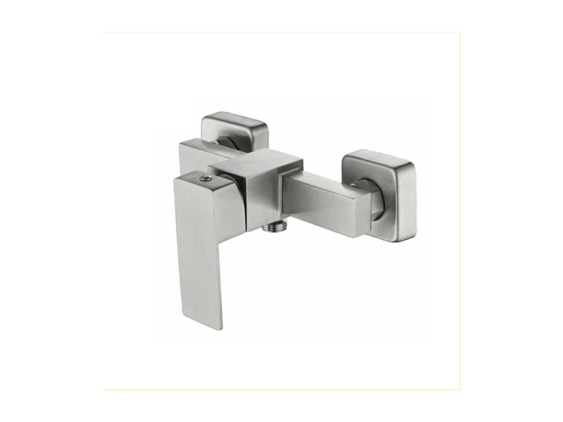 KOFIHETY grifo de ducha de agua fría y caliente cuadrada, soporte de latón sólido con adaptador ajustable montada en la pared para instalación suave en varios 