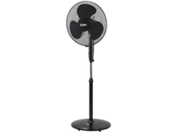 Ventilador Pie EDM con Base Circular Negro 45W 40Cm Altura Regulable 110-130 Cm