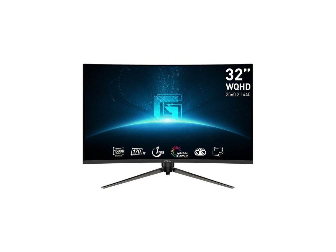 Monitor MSI G32CQ5P (Negro - 31,5 - HDR - VA - LCD - Flicker free - NVIDIA G-SYNC - Wide Quad HD - 1 ms)