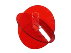 Baok - Maceta acrílica geométrica minimalista para mesa de salón, roja, 15x13x2cm, 90g, fácil de limpiar.