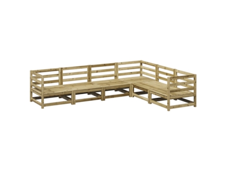 Conjunto 6 de sofás de jardín VIDAXL madera de pino impregnada