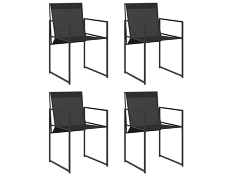 Conjunto 4 Silla De Jardín VIDAXL Negro Acero