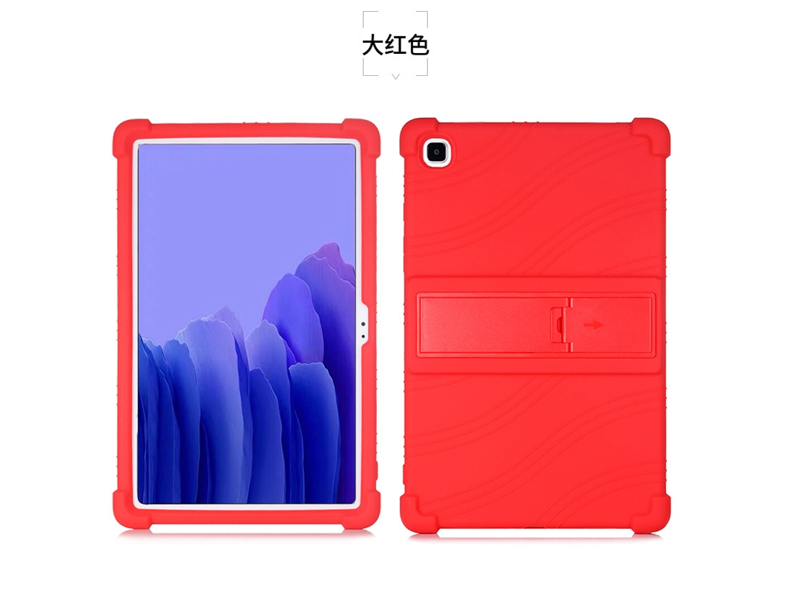 Compatible con la tableta Samsung SM-T505C y la Tab A7 de 10.4 pulgadas. Funda de silicona suave antigolpes T500. Color rojo intenso.