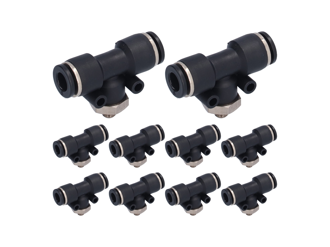10 Piezas Conector Neumático De Pvc Robusto Roscado Externo Accesorios Para Equipos De Automatización 06-m5c