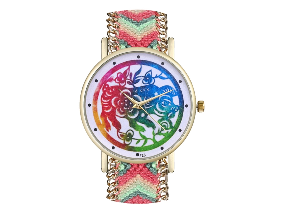 Reloj De Pulsera De Aleación Dial Redondo Analógico De Cuarzo Pareja