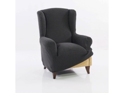 Maxifundas | Funda Sillon Orejero Super Elástica Relive | Color Gris Oscuro | Alta Elasticidad Y Tacto Suave | Hecho En España.