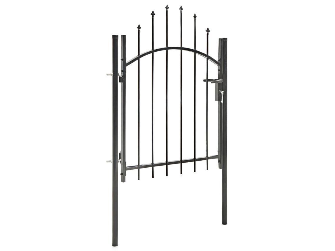 Puerta de jardín de acero negro de 1 x 1,5 m Wsd732819 Lovely Home