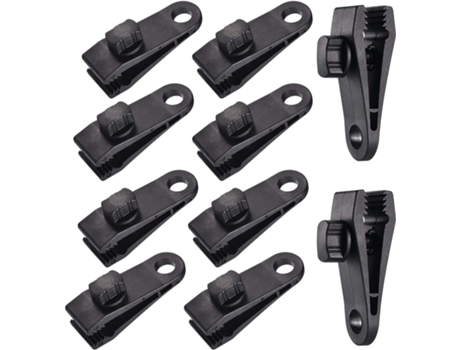 10 clips para lona reforzados a prueba de viento, clip de plástico para tienda de campaña, abrazadera para tienda de campaña, accesorios para tiend...