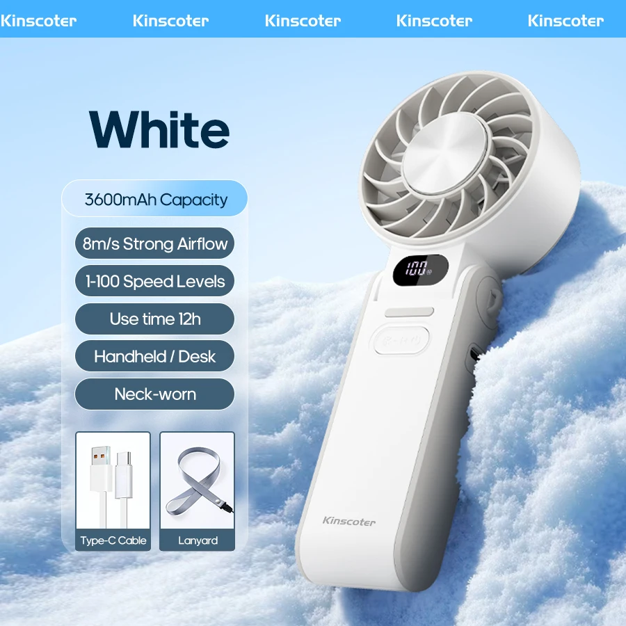 Ventilador portátil de alta velocidade com bateria de 3600mah MDUG