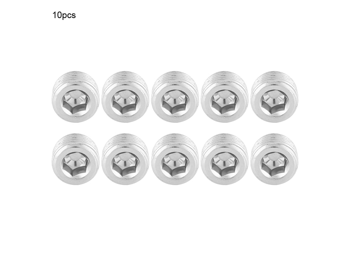 10 Piezas Tapa De Tubo De Hierro Con Rosca Hexagonal Niquelada Mbsp (1/2'') Para Conexiones De Tubería