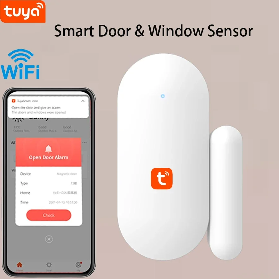 (1 Unidade, Bateria Não Incluída) Sensor De Porta/janela 3v-wifi - Casa Inteligente - Detector De Abertura/fechamento De Porta