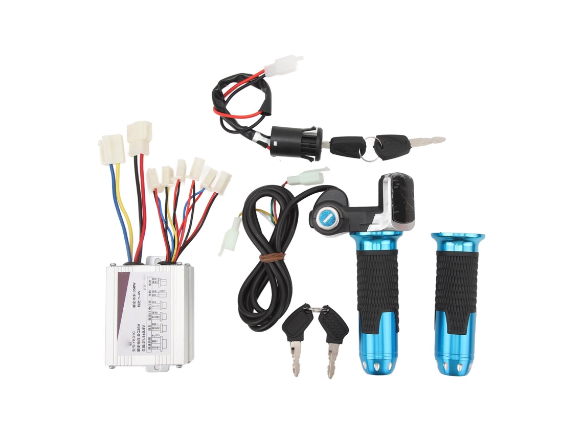 Controlador De Velocidad De Motor De 36 V Y 350 W Con Pantalla Cuadrada Y Empuñadura De Acelerador Con Bloqueo Para Bicicleta Eléctrica, Triciclo Y Motocicleta.