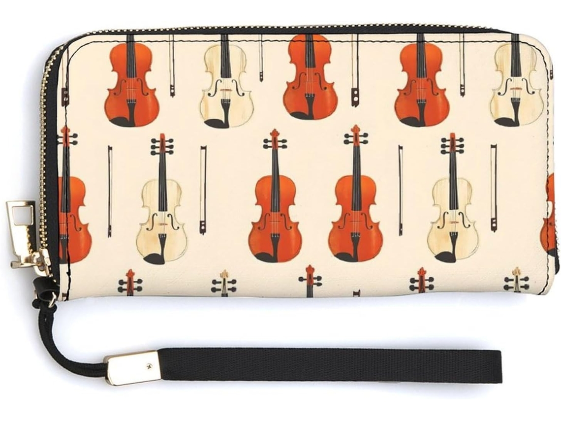 Cartera Cuero Con Cremallera Para Mujer Diseño Estampado