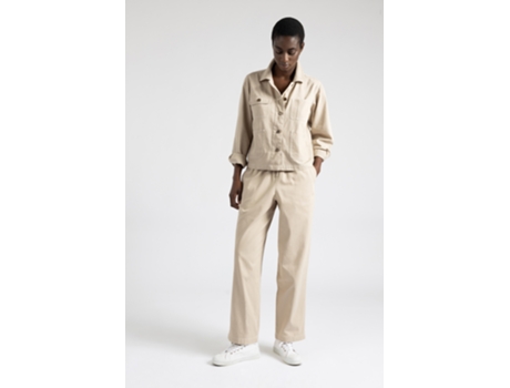 Pantalones de Mujer THROTTLEMAN Algodón Beige (M)