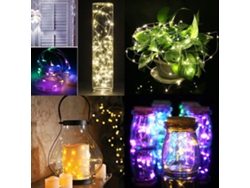 2026-cordón De Luces Led De Cobre Flexible 2m/6.6ft 20leds Ip65 Resistente Al Agua Para Decoración Navidad Halloween Fiestas