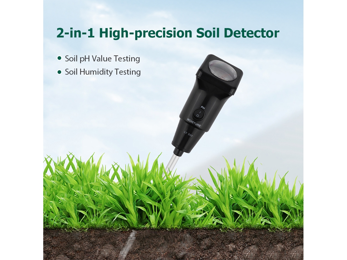 Medidor De Suelo 2 En 1 De Alta Precisión Para Ph Y Humedad: Ideal Para Invernaderos Y Cultivos Agrícolas.