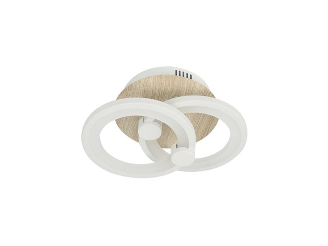 Plafón Sydney 32w 3000-4000-6500k Blanco Madera Clara 14x30x20 Cm 4160lm Remoto Regulable