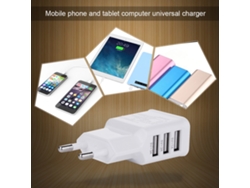 Cargador De Pared Universal Y Seguro Con 3 Puertos Usb Para Teléfonos Móviles Y Tabletas.