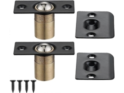 Cierre De Puerta De Armario Con Bola, Acero Inoxidable Ajustable Con Placa, Negro, 2 Piezas, Hbc100-bk-p2