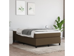 Estructura De Cama Sin Colchón Tela Marrón Oscuro 120x200 Cm
