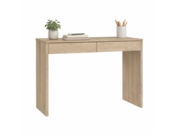 Mesa Escritorio De Estudio Jucar Oak Con 2 Cajones  Roble 101x40x77 Cm