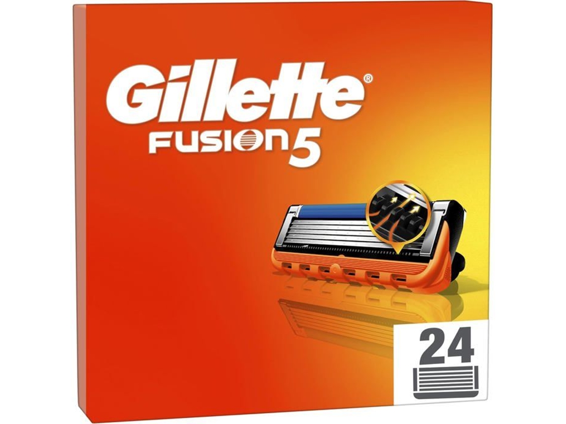Recambios de maquinilla de afeitar Gillette Fusion5 para hombre, paquete de 24, cuchillas antifricción