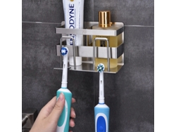 Soporte de pared para cepillos de dientes, de acero inoxidable, para baño (1 unidad).