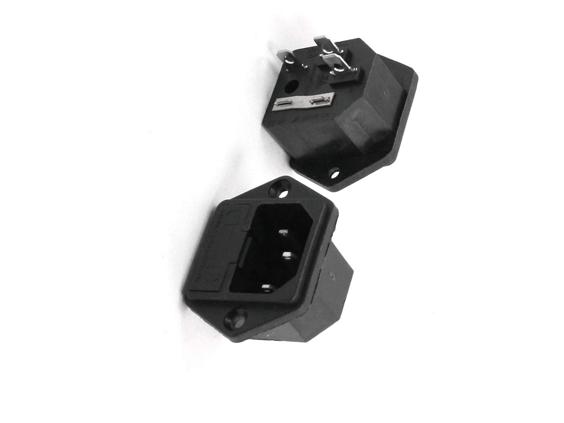 2 Unidades De Portafusibles C14 De 3 Pines Para Enchufe De Fuente De Alimentación De Ca 250v 10a