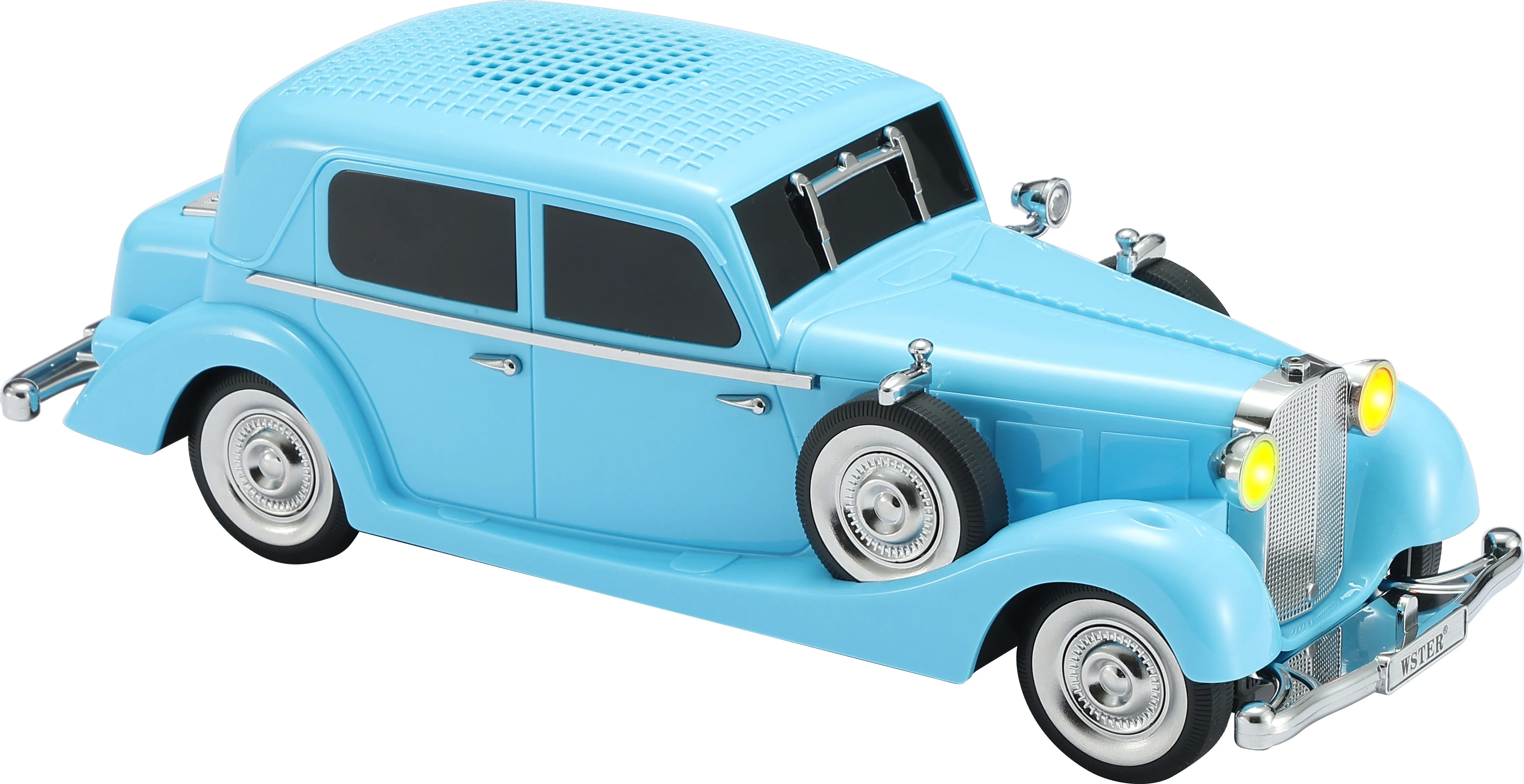 (azul) Altavoz Bluetooth Con Forma De Coche Con Función Manos Libres, Luz Led, Admite Tarjeta Tf, Usb, Fm, Aux, Tws Y Carga Tipo-c.