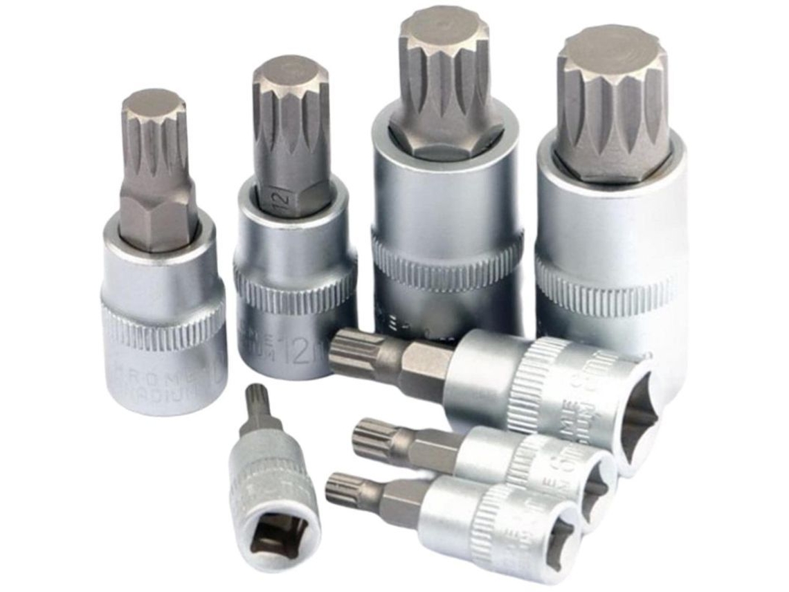 Juego De 8 Puntas De Destornillador Con Trinquete, 45, Adaptadores M4-m16, 1/4", 3/8", 1/2", Cabezal Universal.