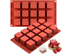 2026altiro-2 Moldes Cuadrados De Silicona Para Mousse De Chocolate, Pasteles Al Horno, Postres, Tarta De Queso, Caramelo Y Gelatina (15 Cavidades).