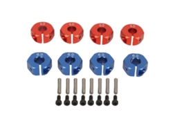 8pcs Adaptador De Cubo Hexagonal De Rueda Rc 12mm Aluminio Para Coche Modelo Redcat 1/10 Piezas De Actualización Rojo Y Azul 6mm