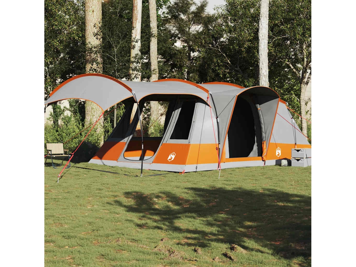 Tienda de campaña tipo túnel impermeable para 5 personas, gris/naranja