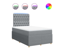 Maison Exclusive - Cama Box Spring Con Colchón Tela Gris Claro 120x190 Cm
