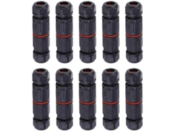 Cable eléctrico impermeable. Conector IP68 de 10 piezas para conector de 3 pines, para caja de conexiones exterior.