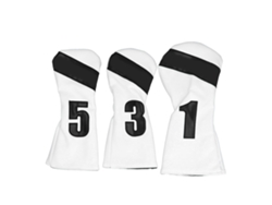 Juego De 3 Fundas Impermeables De Piel Sintética Para Palos De Golf Con Forro De Felpa Para Proteger Las Maderas, Color Blanco.