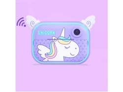 Máquina de fotos instantáneas para niños de 16 GB con 2 rollos de papel de impresión morado Yizhood