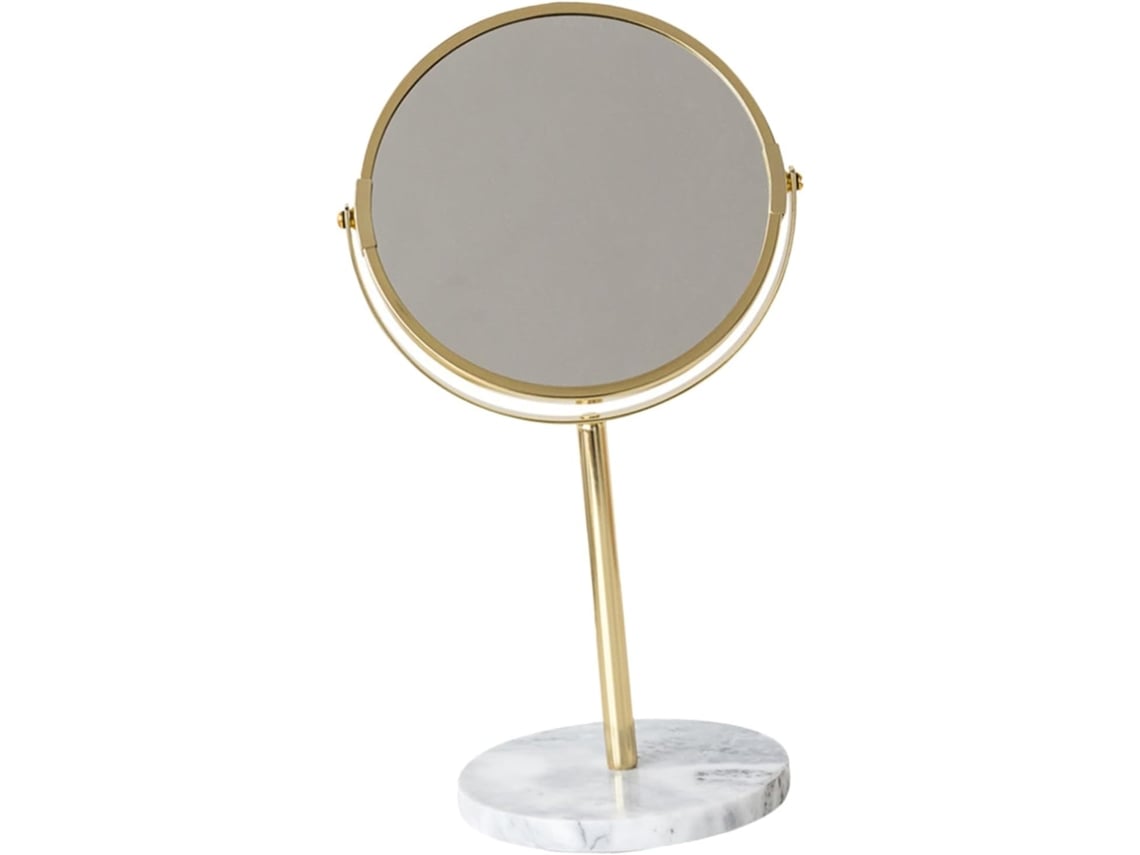 Espejo de maquillaje, dorado, compacto, portátil, maquillaje