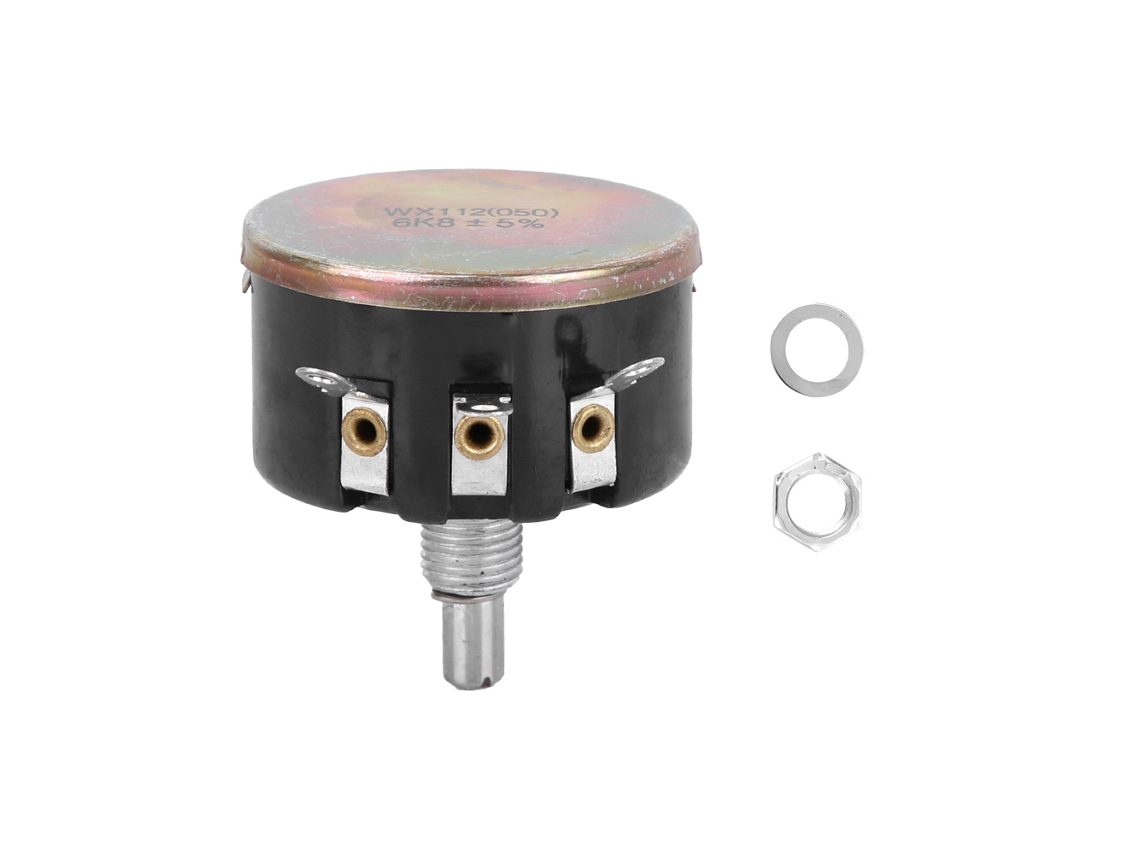 Potenciómetro De Hilo Bobinado De Una Sola Vuelta Wx112(050) 6,8k 5w Con Rotación De Tornillo