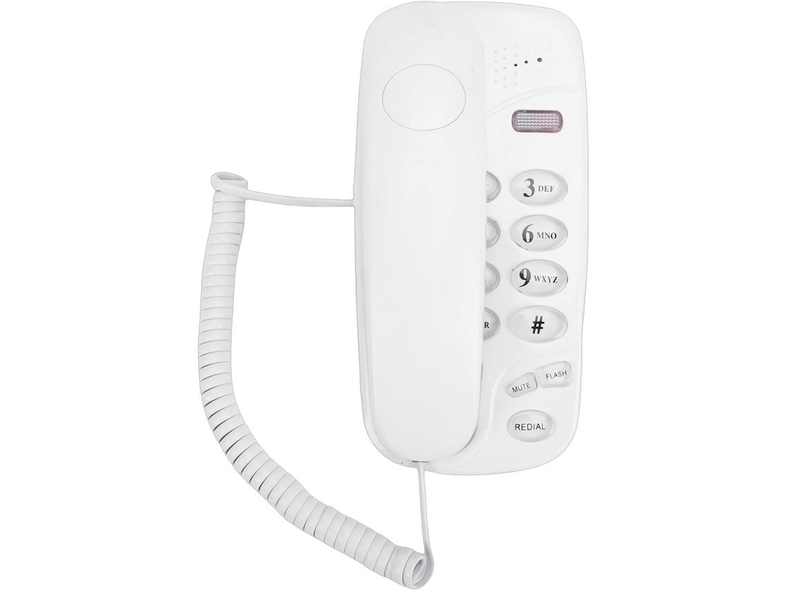 Teléfono Fijo Con Cable, Diseño Para Montaje En Pared, Función De Marcación Rápida Y 3